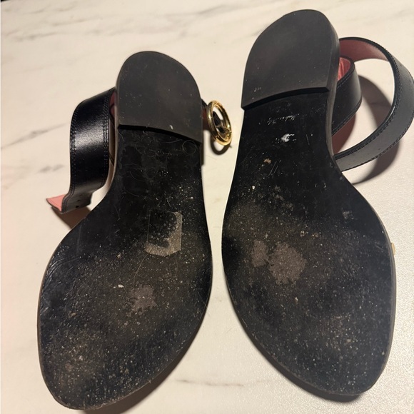 Louis Vuitton Black and Brown Studded Sandals - Picture 3 of 4